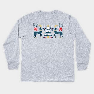 Scandi Winter Forest Kids Long Sleeve T-Shirt